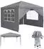 LuxusKollektion Faltpavillon 3x3m mit 4 Seitenteilen und Fenstern, grau