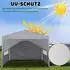 LuxusKollektion Faltpavillon 3x3m mit 4 Seitenteilen und Fenstern, grau