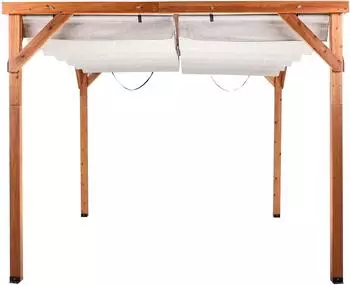 Beliani Villarosa Gartenpavillon Tannenholz 320x380cm, beige (Villarosa)