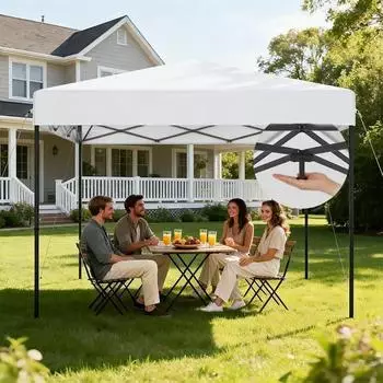 LuxusKollektion Faltpavillon 3x3m wei&szlig;, wasserdicht, UV-Schutz, Stahlrahmen