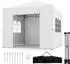 Costway Faltpavillon 3x3m mit Seitenwänden, wasserdicht, weiß