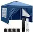 LuxusKollektion Faltpavillon 3x3m, blau, wasserdicht, 4 Seitenwände, UV-Schutz 50+