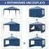 LuxusKollektion Faltpavillon 3x3m, blau, wasserdicht, 4 Seitenwände, UV-Schutz 50+