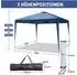 LuxusKollektion Faltpavillon 3x3m, blau, wasserdicht, 4 Seitenwände, UV-Schutz 50+