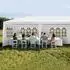 LuxusKollektion Faltpavillon 3x9m wasserdicht mit 8 Wänden, weiß