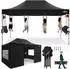 LuxusKollektion Faltpavillon 3x4,5m wasserdicht UV-Schutz 4 Seitenteile schwarz