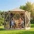 Outsunny Sechseck-Faltpavillon 3x2,6m, wasserdicht, khaki (84C-726V00KK)