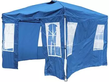 Costway Pop-Up Faltpavillon 3x3m, h&ouml;henverstellbar, 4 Seitenw&auml;nde, blau (ZB35958NX)