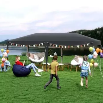 LuxusKollektion Faltpavillon 3x6m wasserdicht UV-Schutz, schwarz