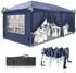 LuxusKollektion Faltpavillon 3x6m blau, 6 Seitenteile, wasserdicht, UV-Schutz 50+, 420D Oxford