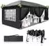 LuxusKollektion Faltpavillon 3x6m, schwarz, wasserdicht, UV-Schutz 50+, 6 Seitenteile