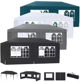 LuxusKollektion Faltpavillon 3x6m, anthrazit, wasserdicht, UV-Schutz 50+, h&ouml;henverstellbar