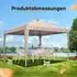 LuxusKollektion Faltpavillon 2x2m mit Seitenwänden, UV-Schutz 50+, beige