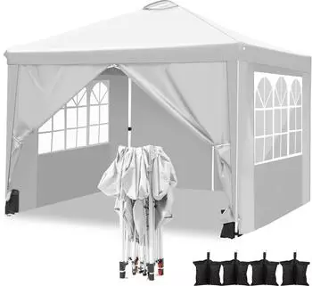 LuxusKollektion Faltpavillon 3x3m wei&szlig; mit 4 Seitenteilen