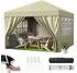 LuxusKollektion Faltpavillon 3x3m wasserdicht UV50+ mit 4 Seitenteilen, beige
