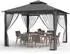 LuxusKollektion Gartenpavillon 2,8x2,8m Doppeldach Moskitonetz, grau