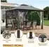LuxusKollektion Gartenpavillon 2,8x2,8m Doppeldach Moskitonetz, grau