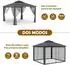 LuxusKollektion Gartenpavillon 2,8x2,8m Doppeldach Moskitonetz, grau