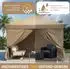 LuxusKollektion Faltpavillon 3x3m, khaki, wasserdicht, UV-Schutz 50+, 4 Seitenteile