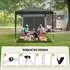 LuxusKollektion Faltpavillon 2x2m grau, wasserdicht, höhenverstellbar, mit 4 Seitenteilen