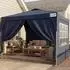 LuxusKollektion Faltpavillon 3x3m wasserdicht mit 3 Seitenwänden, UV-Schutz 50+, blau