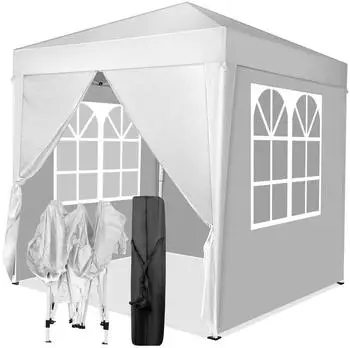 LuxusKollektion Faltpavillon 2x2m wei&szlig;, wasserdicht, UV-Schutz 50+, 4 Seitenteile