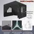 LuxusKollektion Pop-Up Pavillon 3x6m mit Seitenteilen und Fenstern, anthrazit