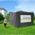Relaxdays Pavillon Seitenwand 300x300cm, wasserdicht, grau, 2er-Set