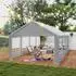 LuxusKollektion Partyzelt 4x8m grau, wasserdicht, UV-Schutz, Stahlrahmen, PE 200g/130g
