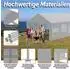 LuxusKollektion Partyzelt 4x8m grau, wasserdicht, UV-Schutz, Stahlrahmen, PE 200g/130g