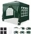 LuxusKollektion Faltpavillon 3x3m höhenverstellbar, wasserdicht, 4 Seitenteile, grau