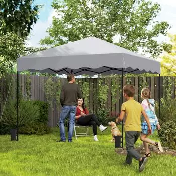 Outsunny Faltpavillon 3x3m wasserabweisend, hellgrau (800000971017)