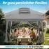 LuxusKollektion Pop-Up Faltpavillon 4x4m mit Moskitonetz, grau
