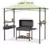 LuxusKollektion Grillpavillon 245x153x250cm wasserdicht, Rauchabzug, UV-Schutz, beige
