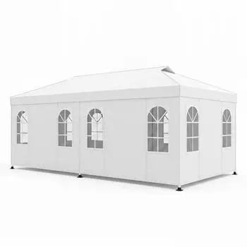 Costway Pop-up Pavillon 3x6m, höhenverstellbar, 6 Seitenwände & Fenster (ZB35959IT)