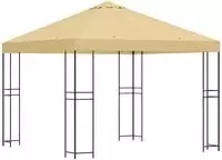vidaXL Pavillon 3 x 3 m Creme Polyester und Stahl 190 gsm