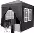 LuxusKollektion Faltpavillon 2x2m grau, wasserdicht, UV-Schutz 50+, 4 Seitenteile, 420D Oxford