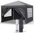 LuxusKollektion Faltpavillon 3x3m, höhenverstellbar, wasserdicht, UV-Schutz 50+, dunkelgrau
