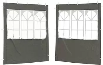 vidaXL Partyzelt-Seitenteile 200x195cm anthrazit, PE und Stahl, 2 Stk.