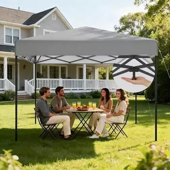 LuxusKollektion Faltpavillon 3x3m wasserdicht UV-Schutz Stahlrahmen silber