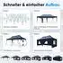 Quictent Faltpavillon 3x6m Spitzdach mit Seitenwänden blau UV-Schutz 50+
