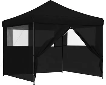 vidaXL Party-Zelt 292x292x315cm, schwarz, Oxford-Stoff