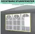 LuxusKollektion Faltpavillon 2,5x2,5m grau, wasserdicht, 4 Seitenteile mit Fenstern