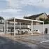 Weide Horizontale Lamellenwand Sichtschutz für Pergola, Aluminium, ivory sand, 0,83m