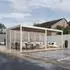 Weide Horizontale Lamellenwand Sichtschutz für Pergola, Aluminium, ivory sand, 0,83m