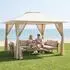 Costway Pop-Up Faltpavillon 4x4m mit Moskitonetz, Doppeldach, beige