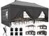 Quictent Faltpavillon Pop-Up 3x6m grau, 6 Seitenwände, UV-Schutz 50+, Stahlrahmen