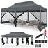 COBIZI Faltpavillon 3x6m wasserdicht, 6 Seitenwände, 420D Oxford, grau