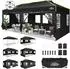 COBIZI Faltpavillon 3x6m, wasserdicht, 6 Seitenwände, UV-Schutz, schwarz