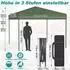 LuxusKollektion Pop-Up Pavillon 3x3m faltbar, höhenverstellbar 240-260cm, grün